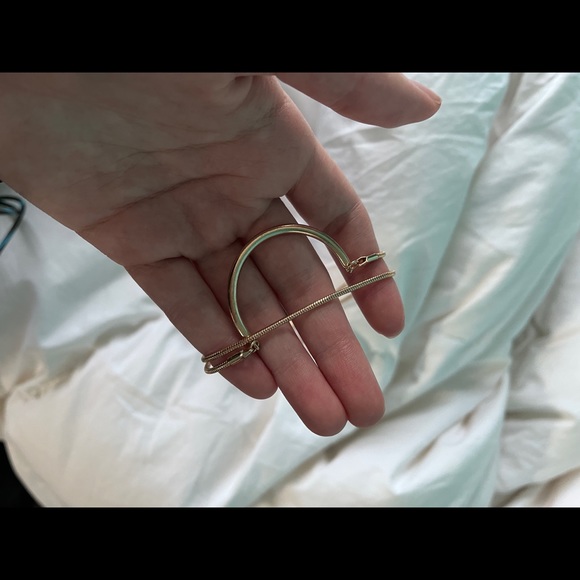 BNWT Gold Minimalist Half Circle Delicate Layered Necklace - Picture 2 of 3